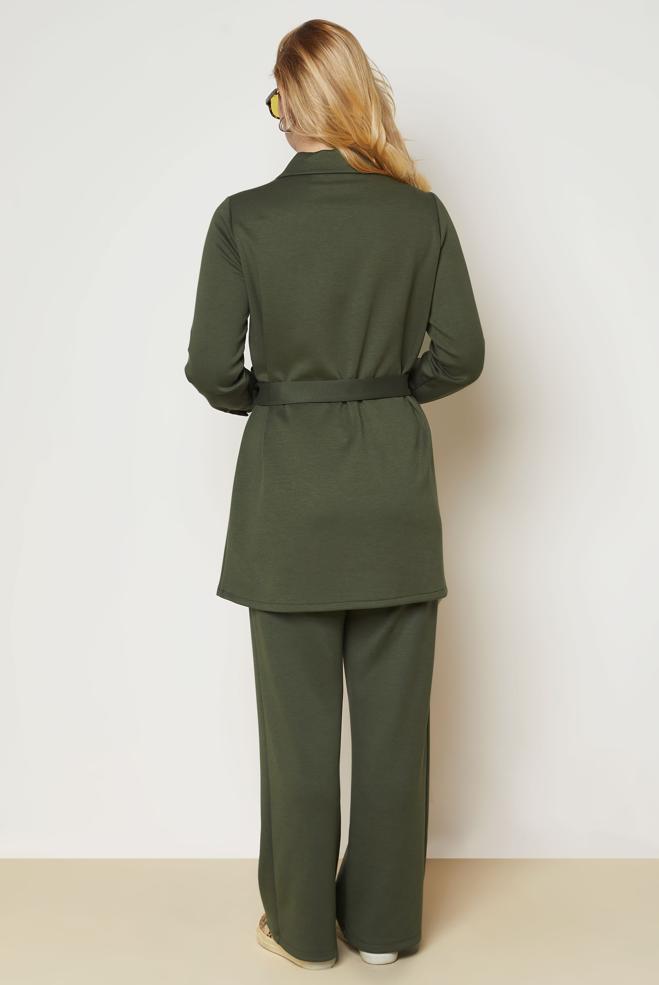 Hijab clothing KHAKI BELTED TRACKSUIT SET 47036 - ALVİNA