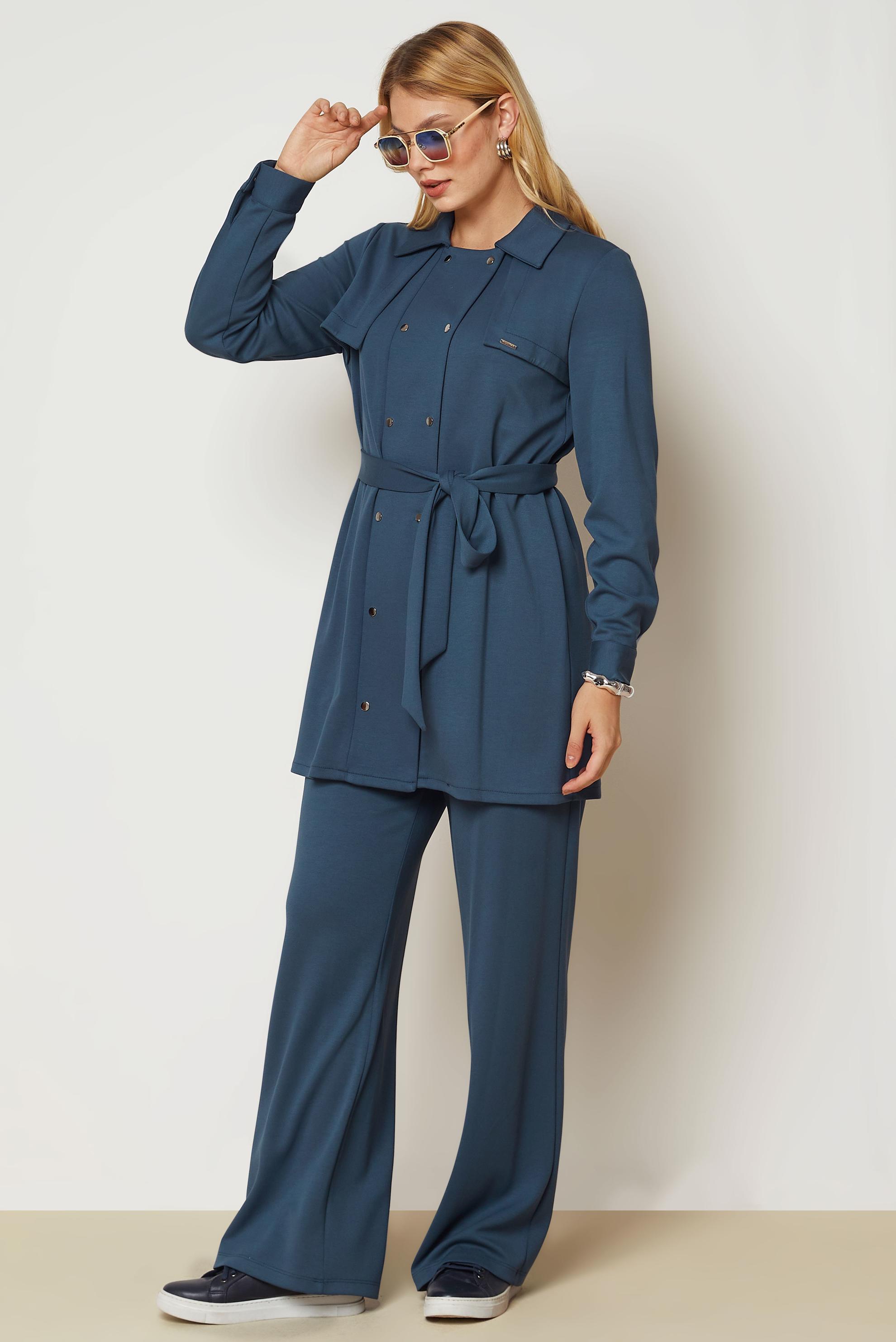 Hijab clothing BLUE BELTED TRACKSUIT SET 47036