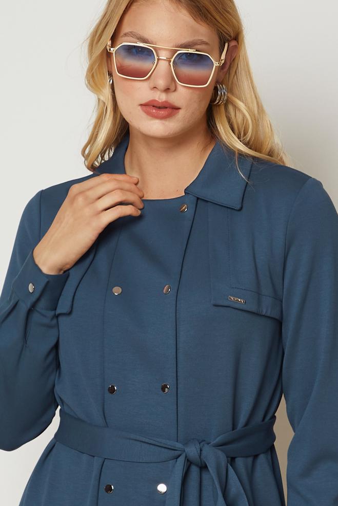 Hijab clothing BLUE BELTED TRACKSUIT SET 47036 - ALVİNA