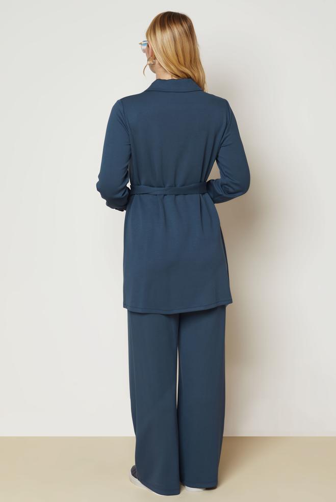 Hijab clothing BLUE BELTED TRACKSUIT SET 47036 - ALVİNA