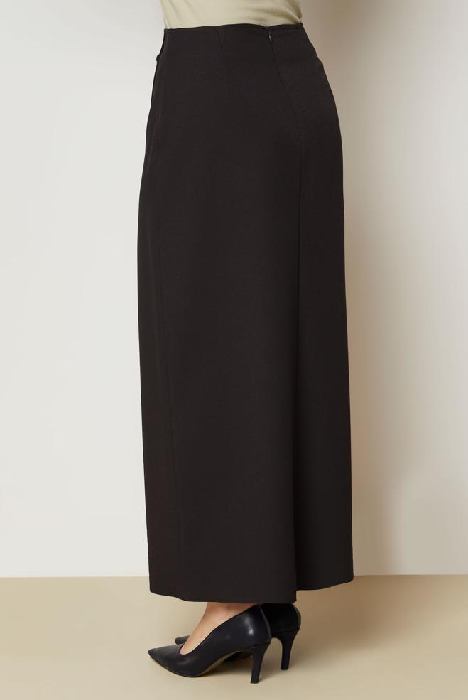 Hijab clothing BROWN BUTTON DETAIL SKIRT 60793 - ALVİNA