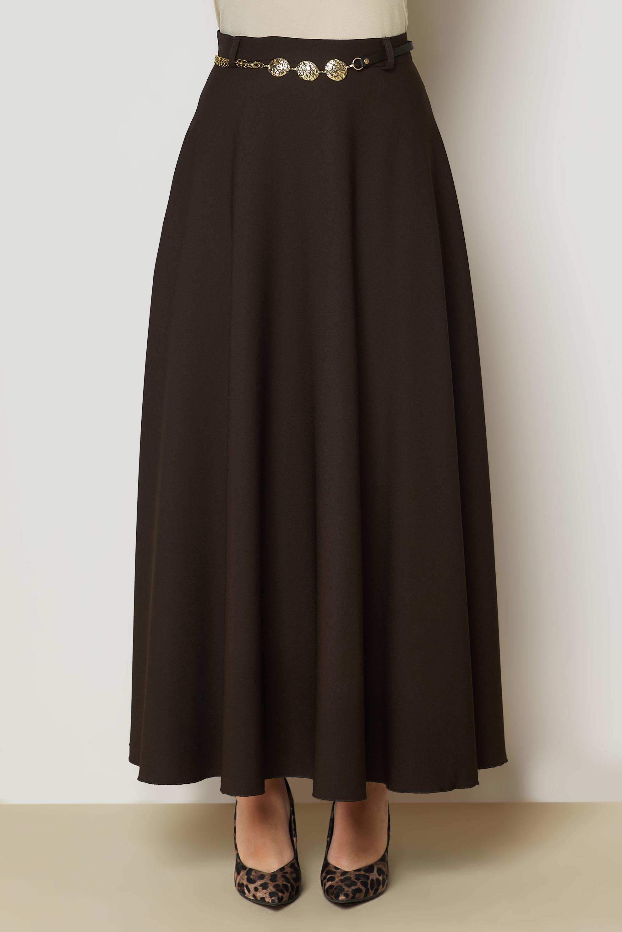 Hijab clothing BROWN BELT DETAIL SKIRT 60795