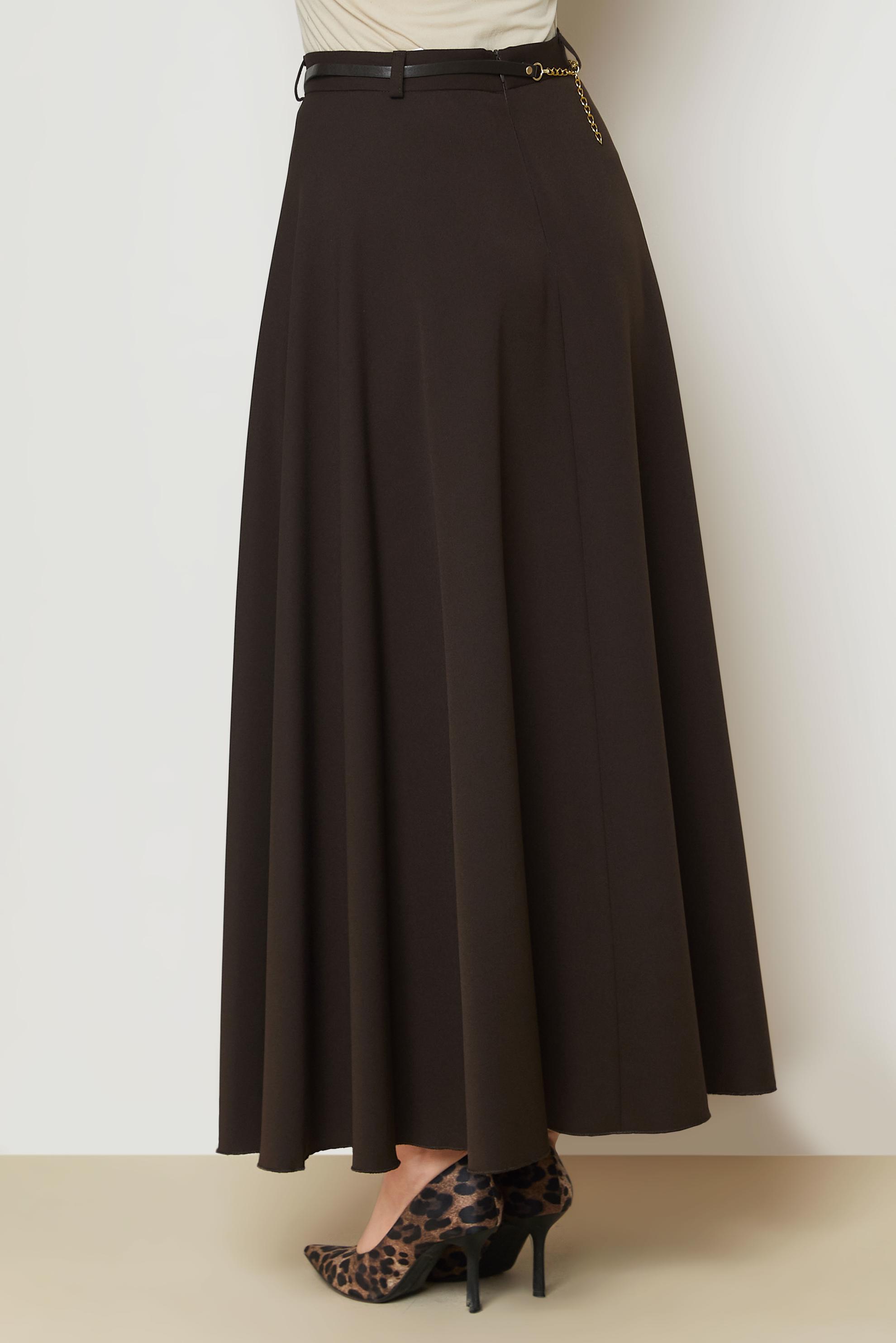 Hijab clothing BROWN BELT DETAIL SKIRT 60795