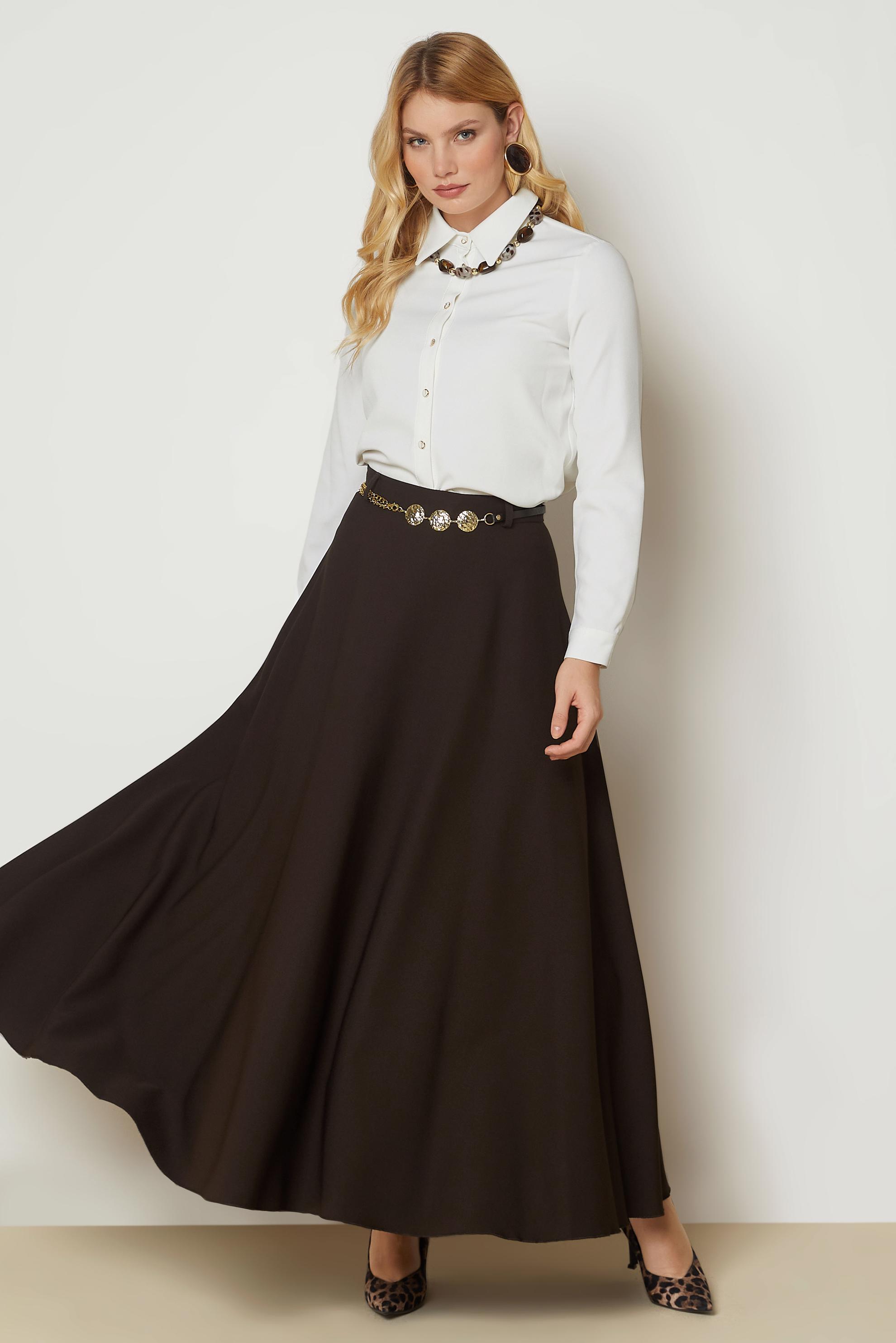 Hijab clothing BROWN BELT DETAIL SKIRT 60795