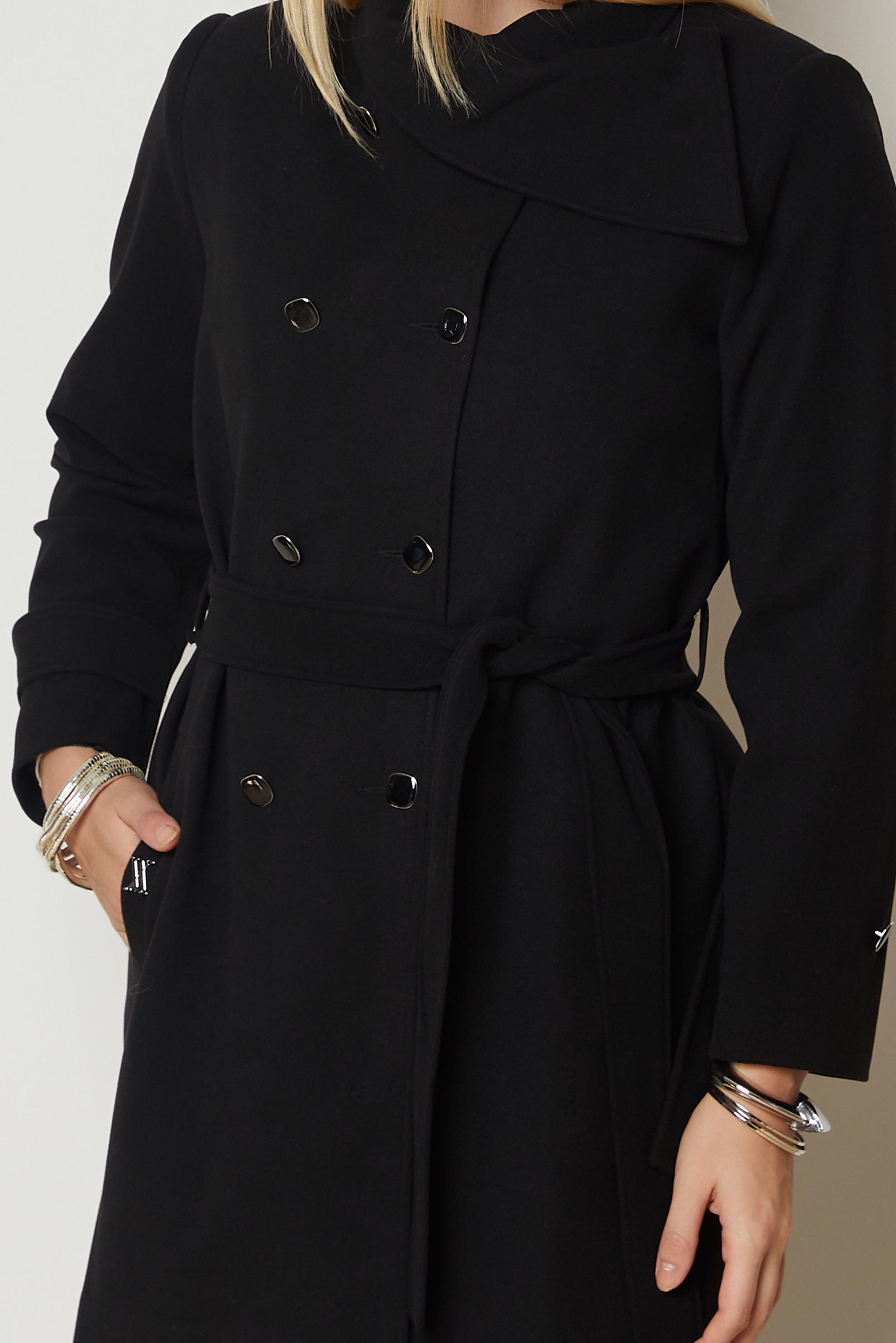 Hijab clothing BLACK BELTED COAT 90658