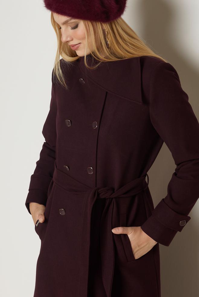 Hijab clothing BROWN BELTED COAT 90658 - ALVİNA