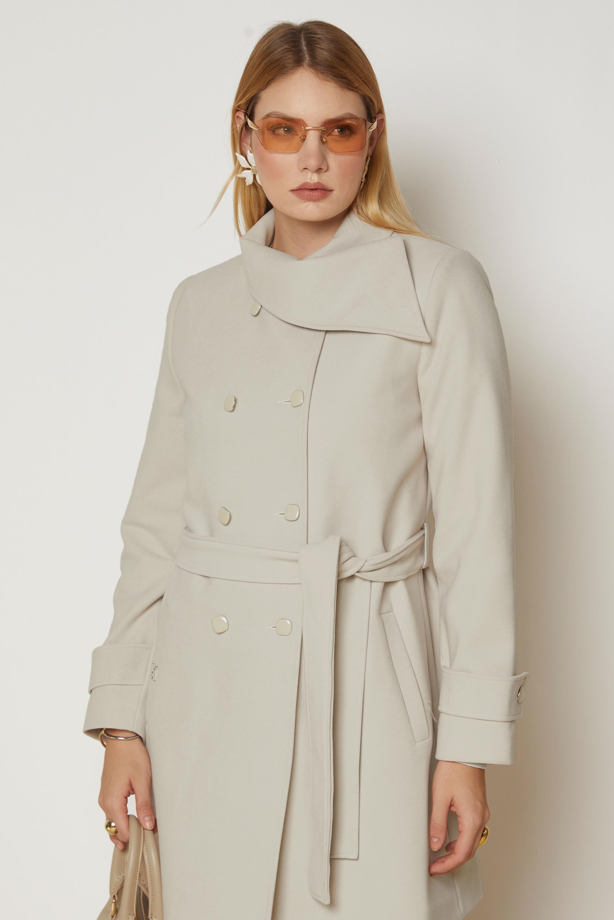 Hijab clothing BROWN BELTED COAT 90658