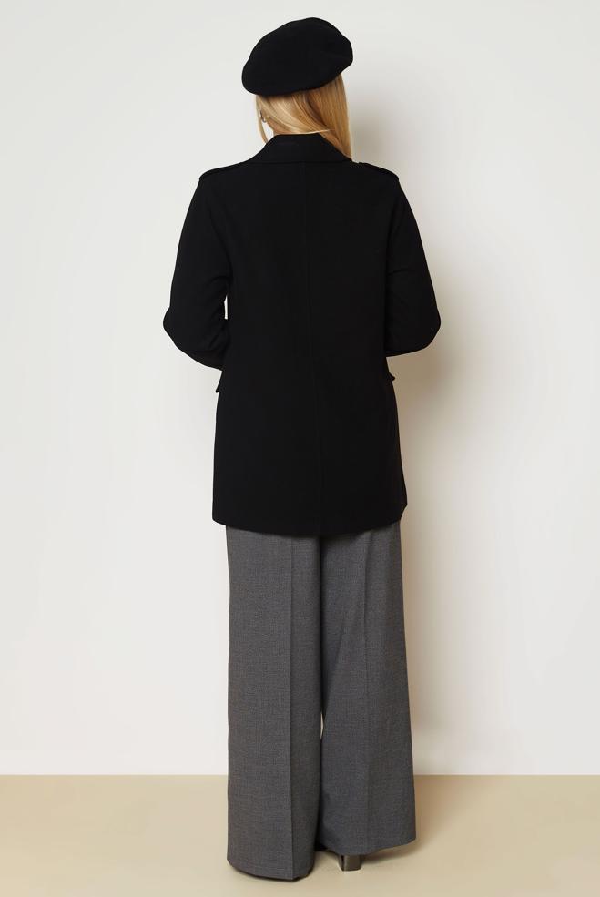 Hijab clothing BLACK CACHE COAT 90659 - ALVİNA