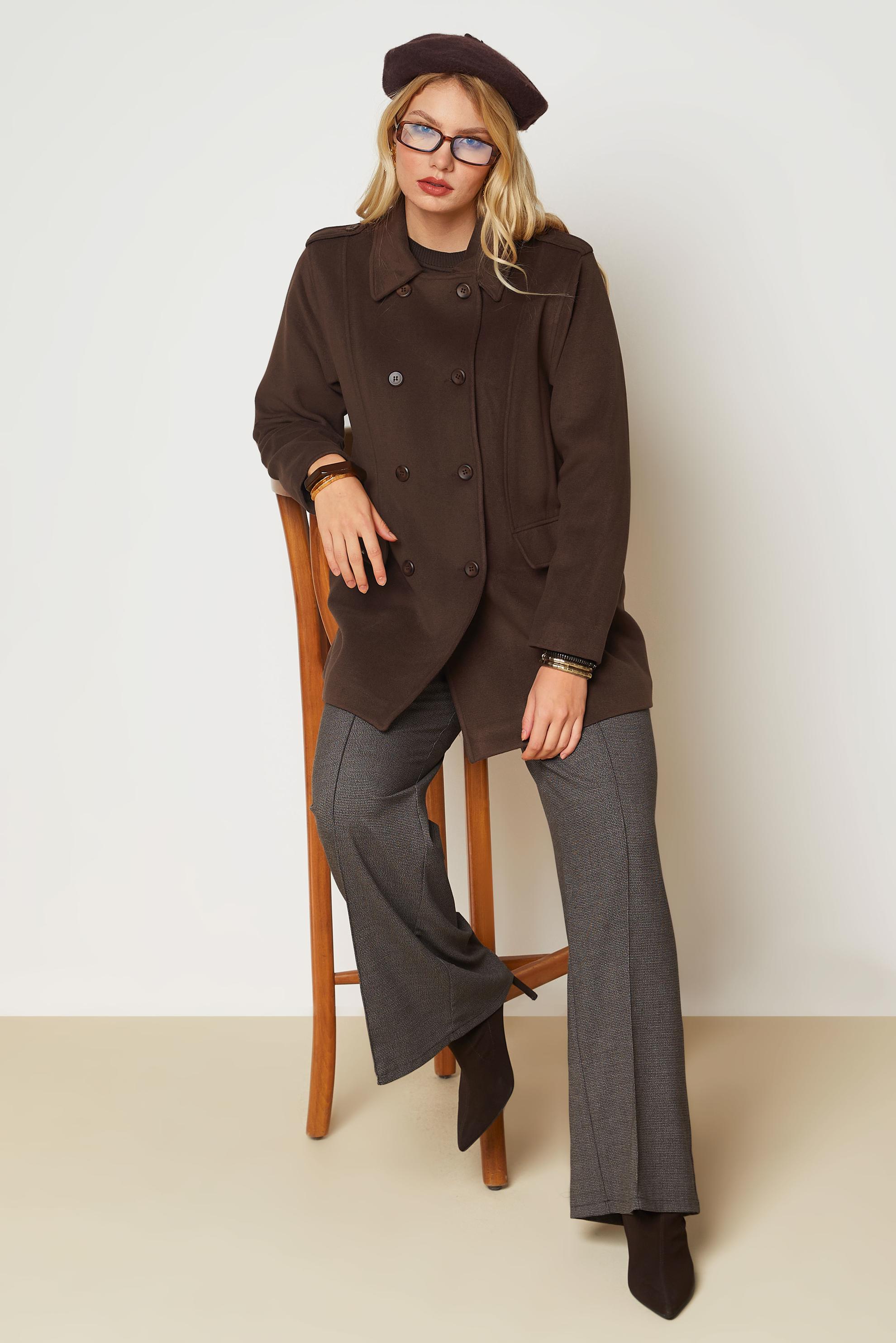 Hijab clothing BROWN CACHE COAT 90659