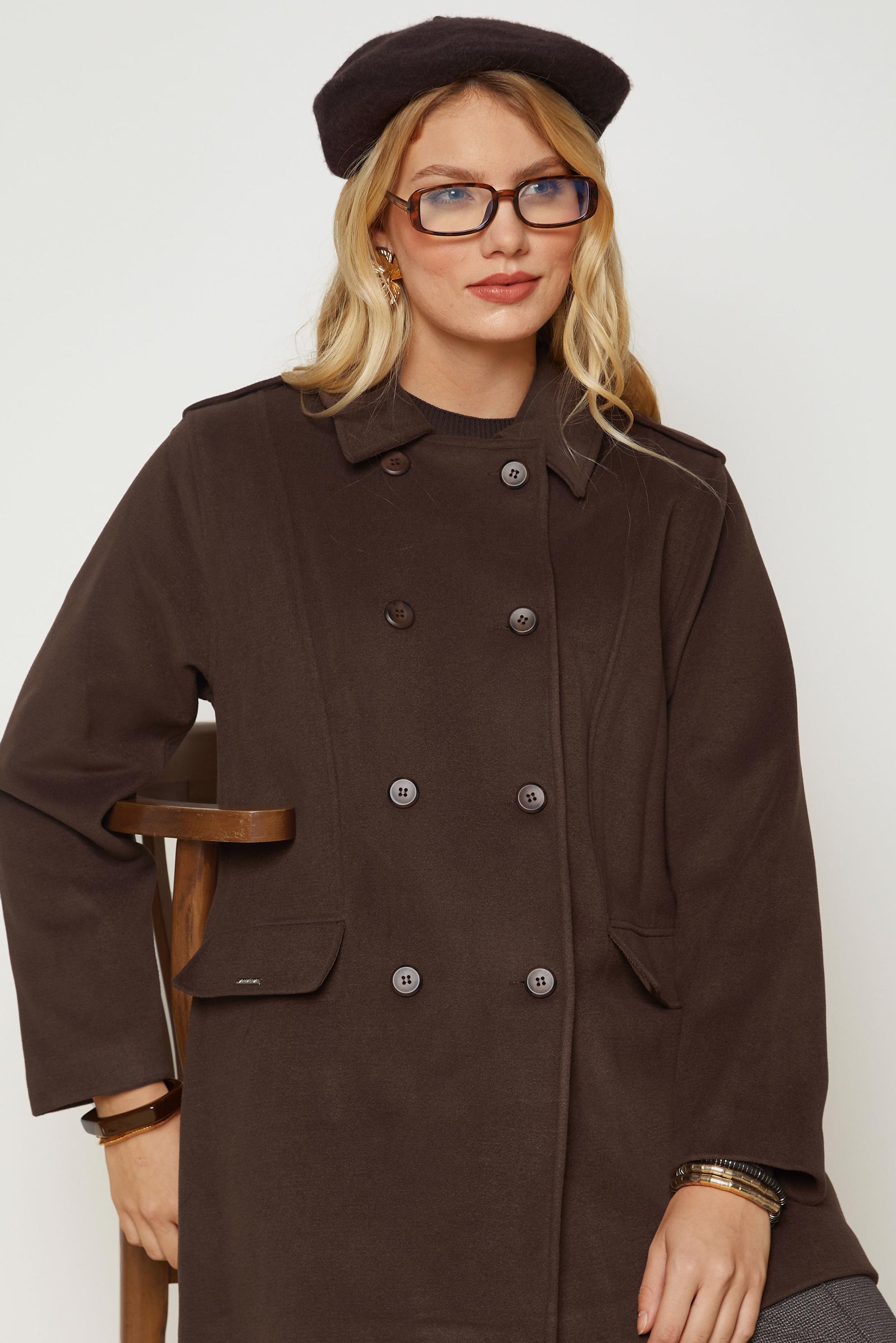Hijab clothing BROWN CACHE COAT 90659