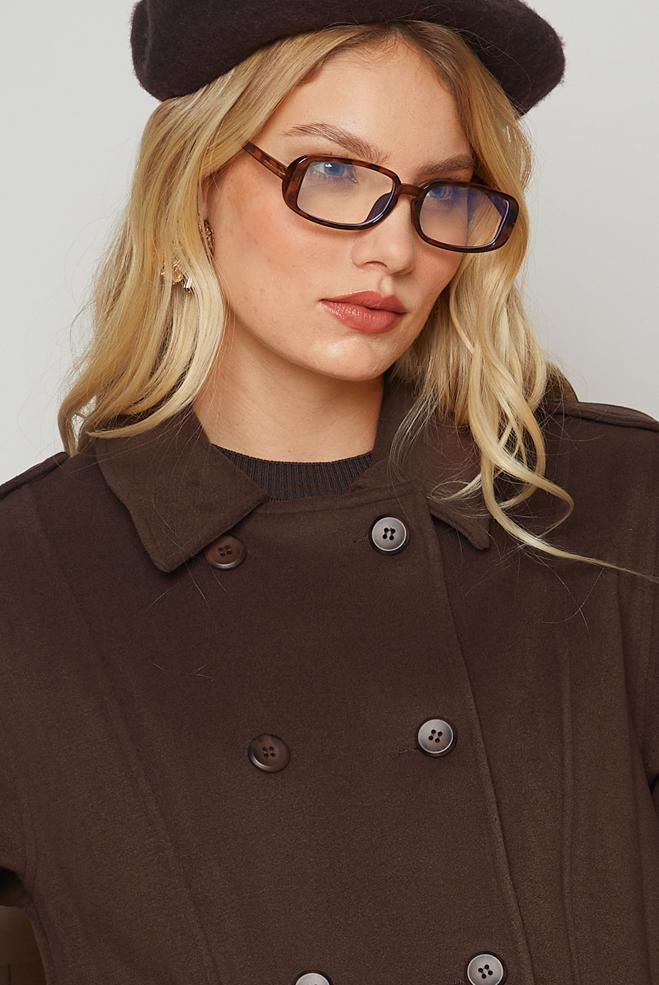 Hijab clothing BROWN CACHE COAT 90659 - ALVİNA