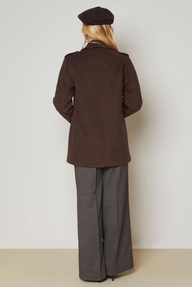Hijab clothing BROWN CACHE COAT 90659 - ALVİNA