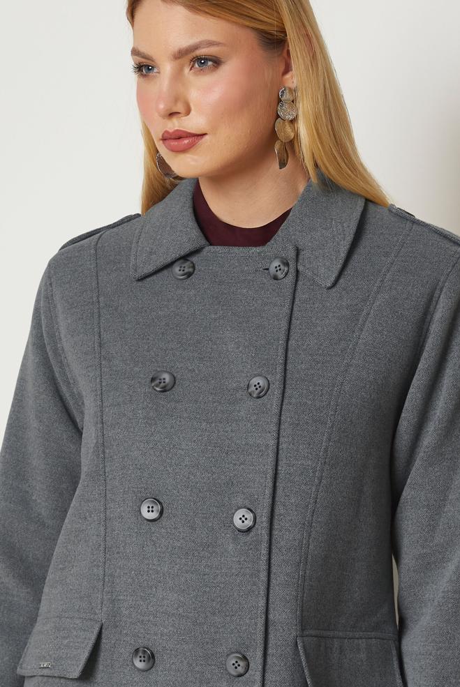 Hijab clothing GREY CACHE COAT 90659 - ALVİNA