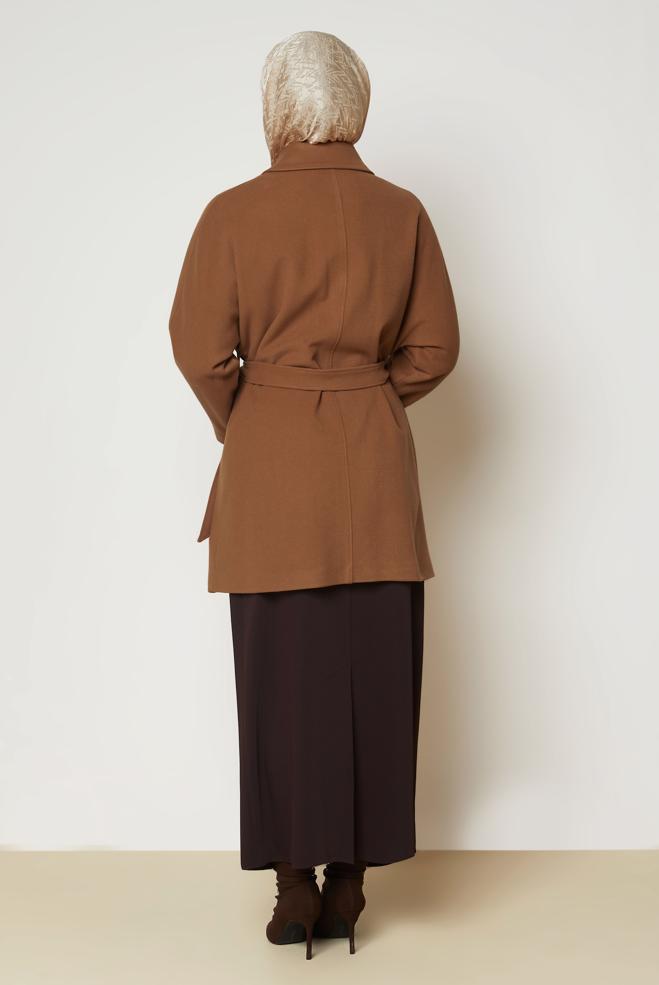 Hijab clothing TABA BELTED CACHE COAT 90660 - ALVİNA