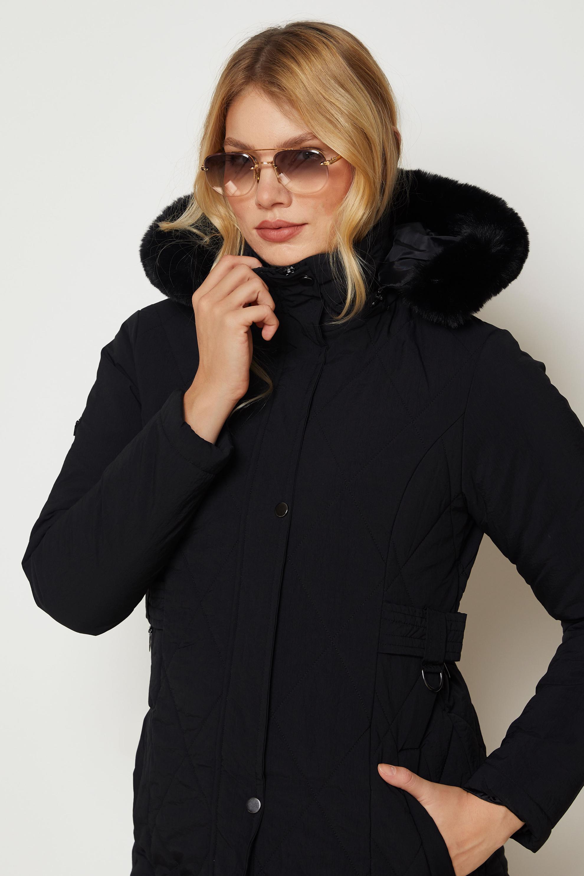 Hijab clothing BLACK 90668 WİNTER LİNEA KABAN 36-42