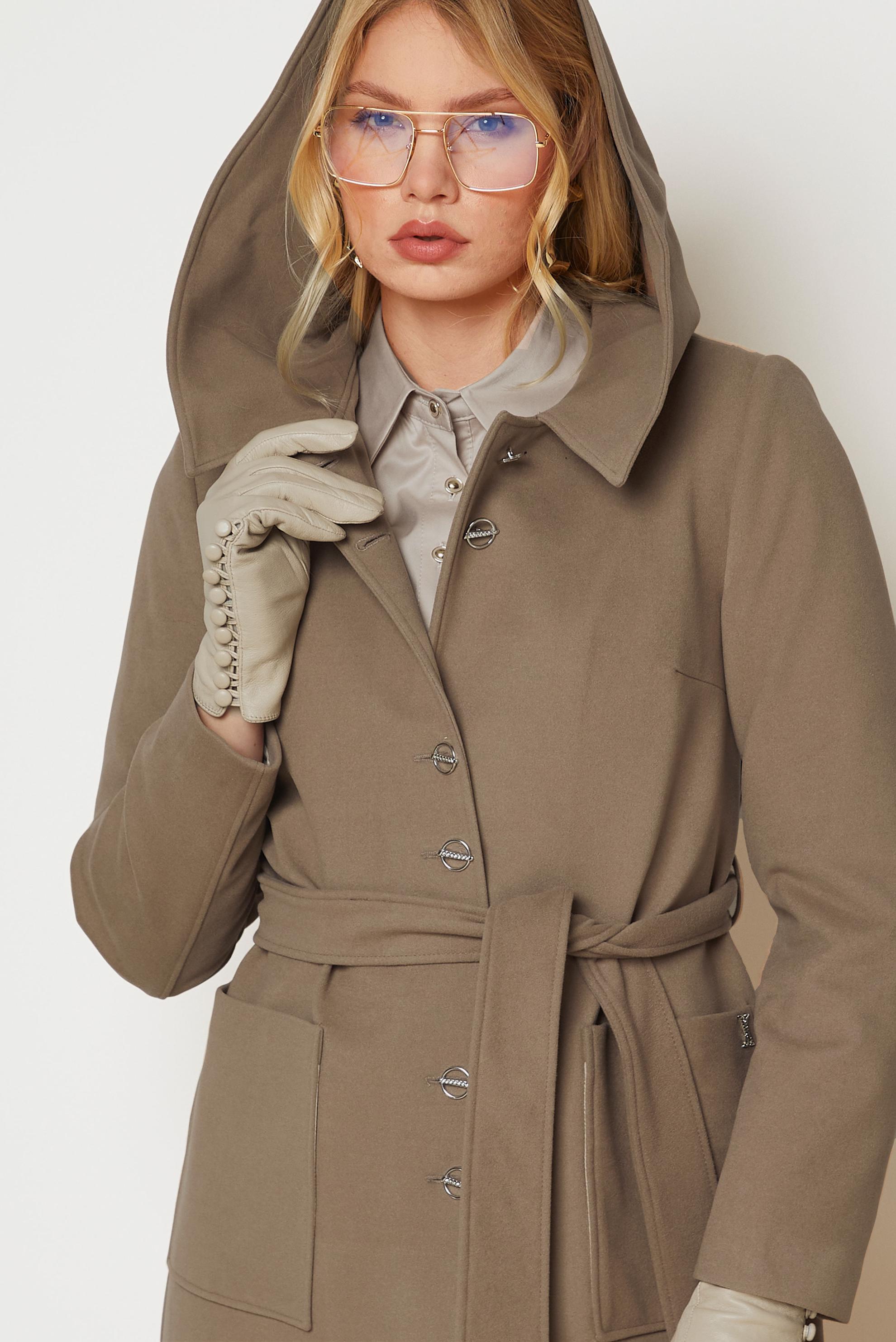 Hijab clothing SAND BELTED HOODED COAT 90677