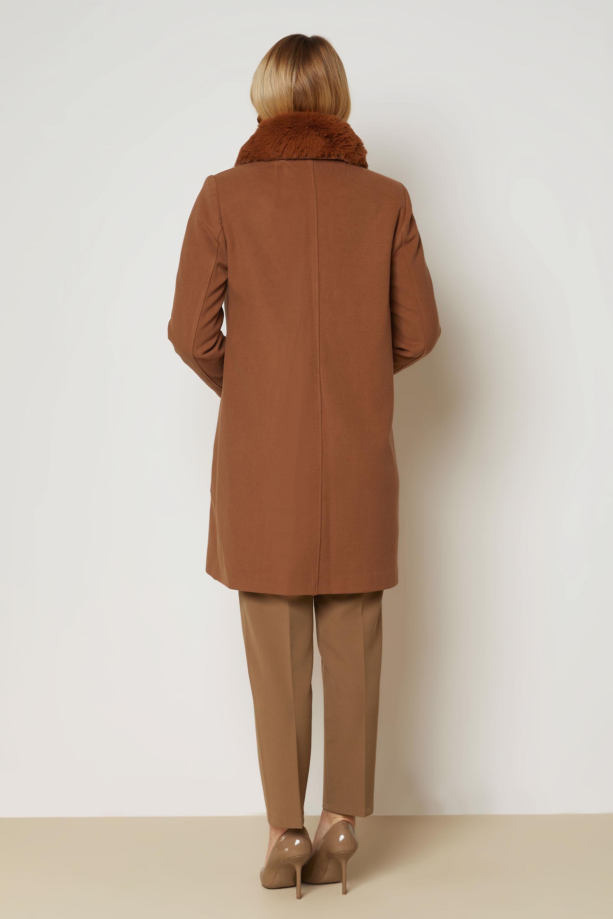 Hijab clothing TABA FAUX-FUR COLLAR CACHE COAT 90679