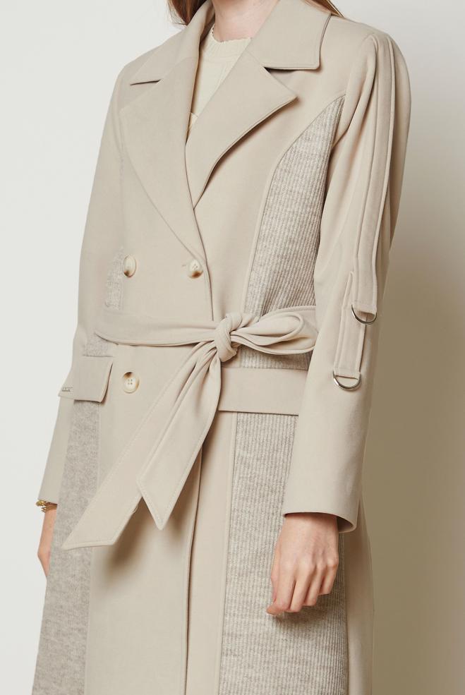 Hijab clothing BROWN BELTED CACHE COAT 90694 - ALVİNA