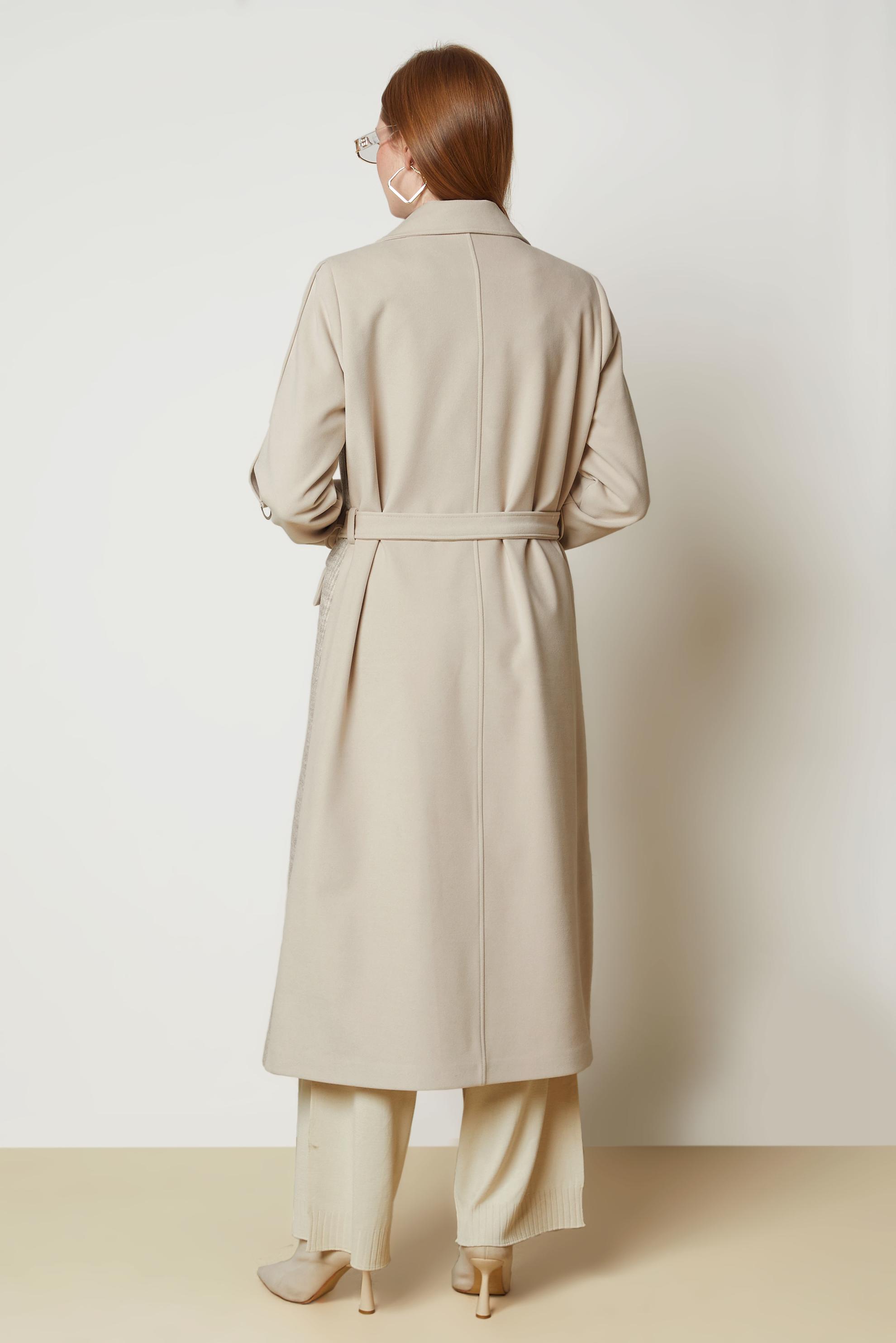 Hijab clothing BROWN BELTED CACHE COAT 90694