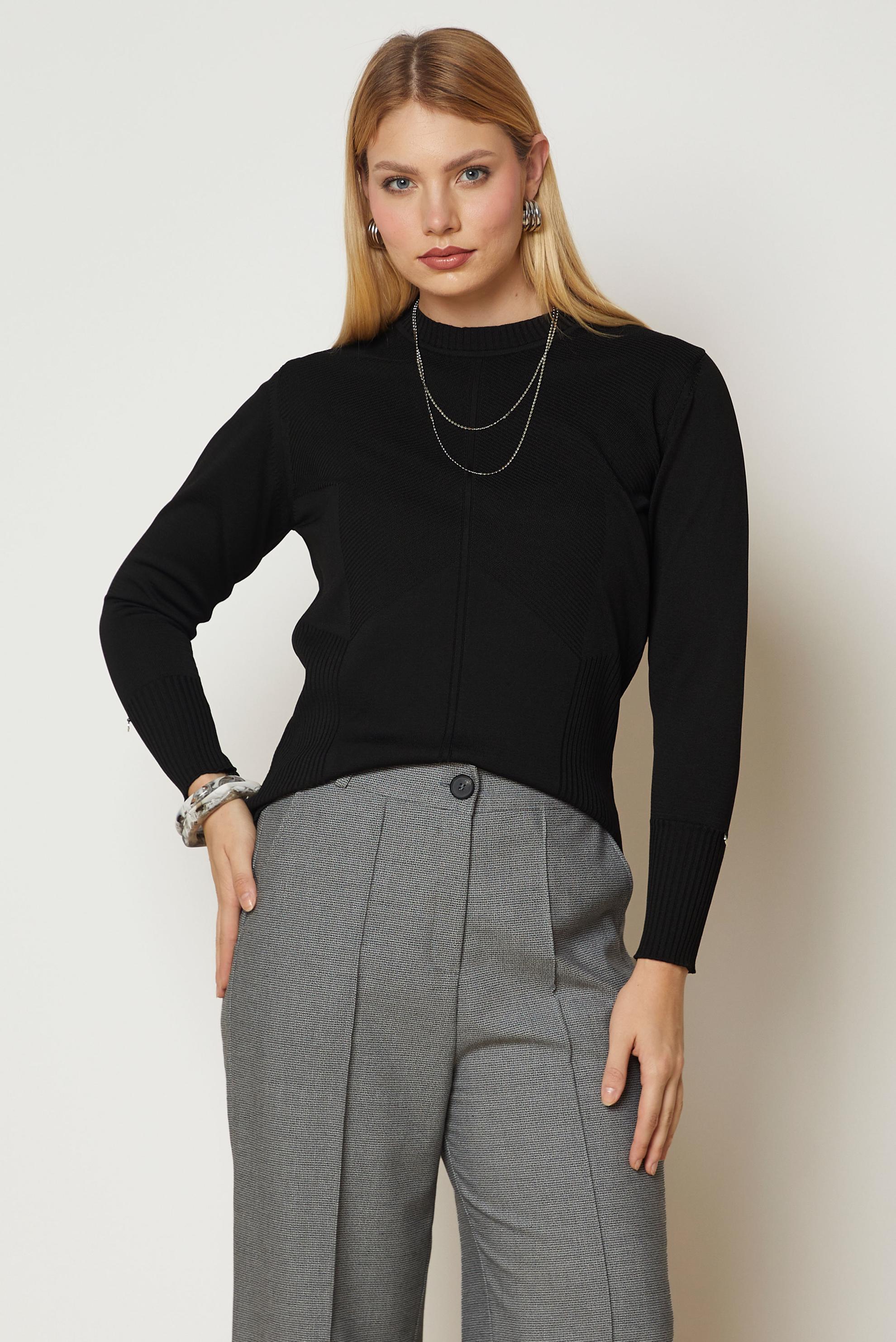Vêtements hijab NOIR PULL EN MAILLE 46922