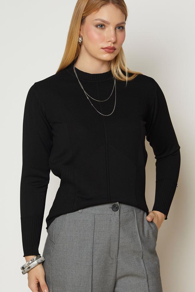 Vêtements hijab NOIR PULL EN MAILLE 46922 - ALVİNA