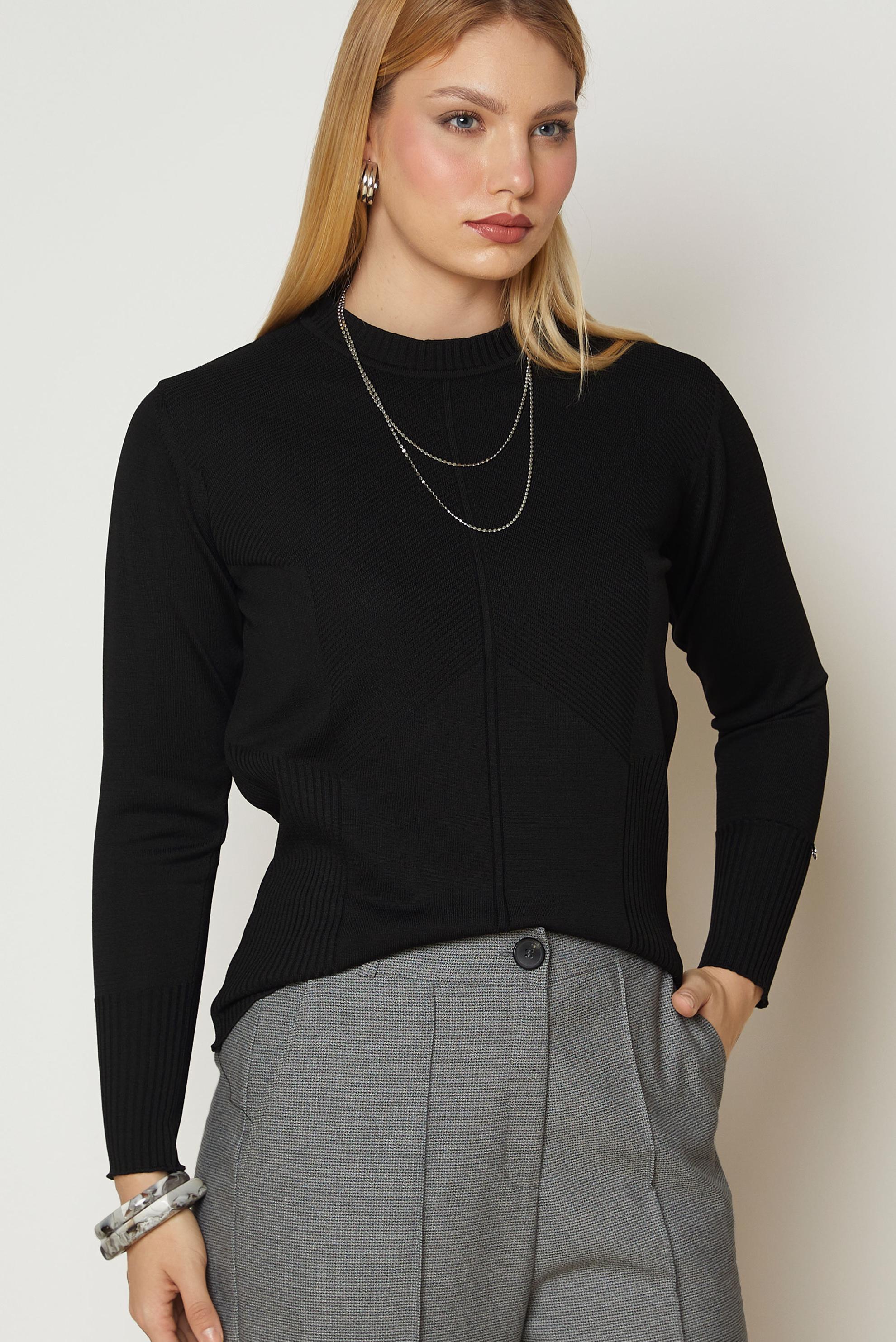 Vêtements hijab NOIR PULL EN MAILLE 46922