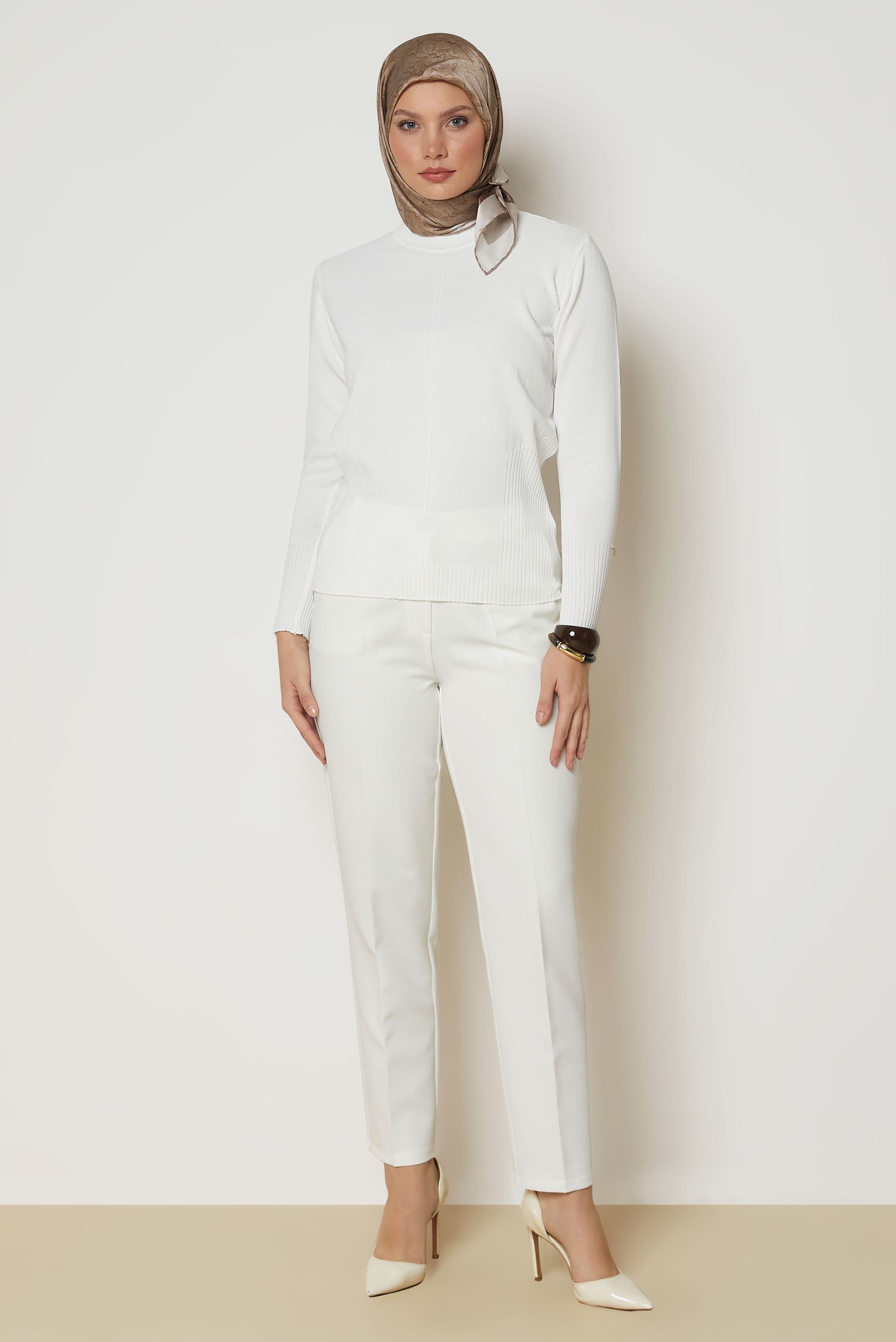 Vêtements hijab BLANC PULL EN MAILLE 46922