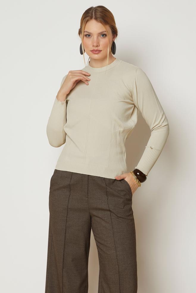 Vêtements hijab BRUN PULL EN MAILLE 46922 - ALVİNA