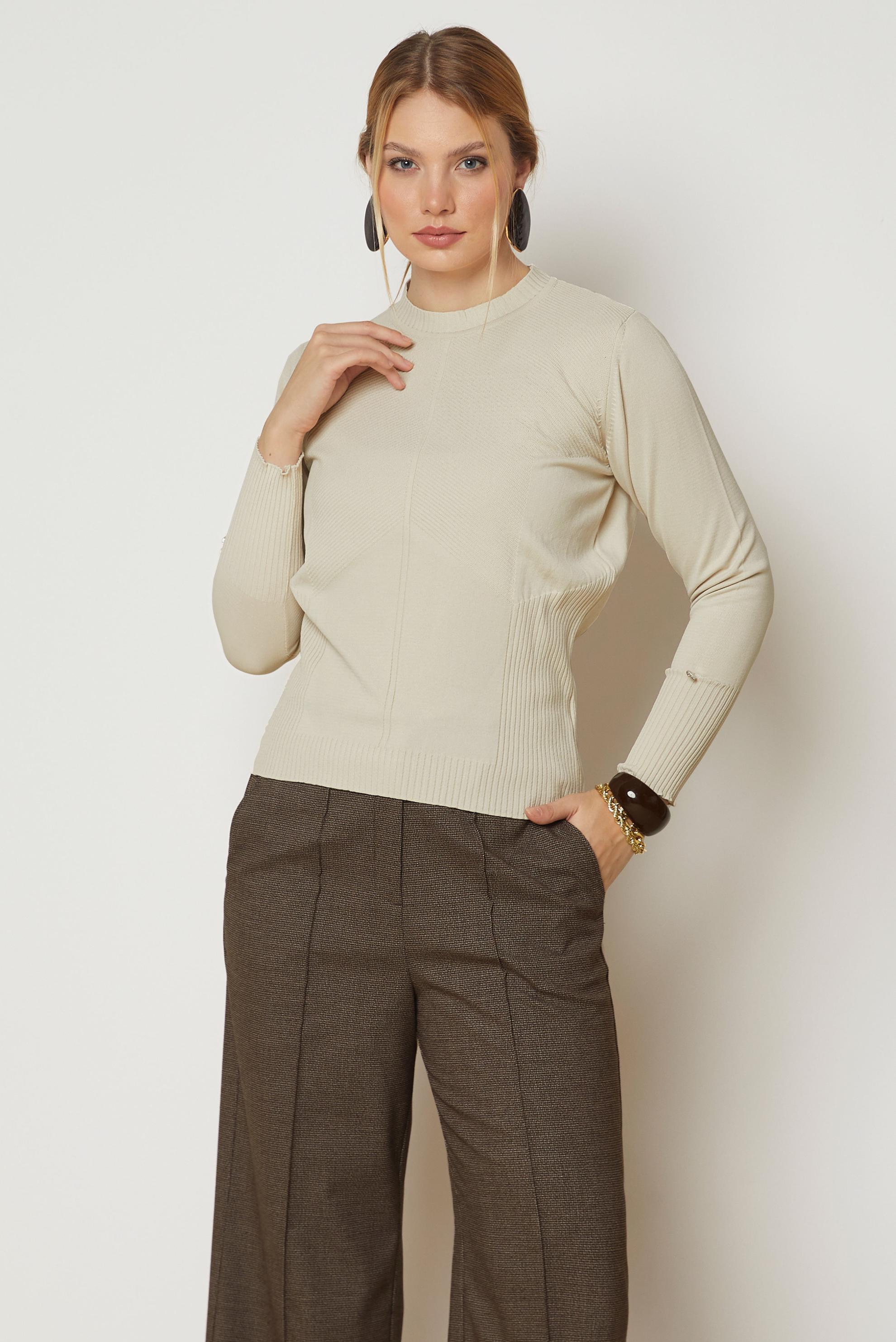 Vêtements hijab BRUN PULL EN MAILLE 46922