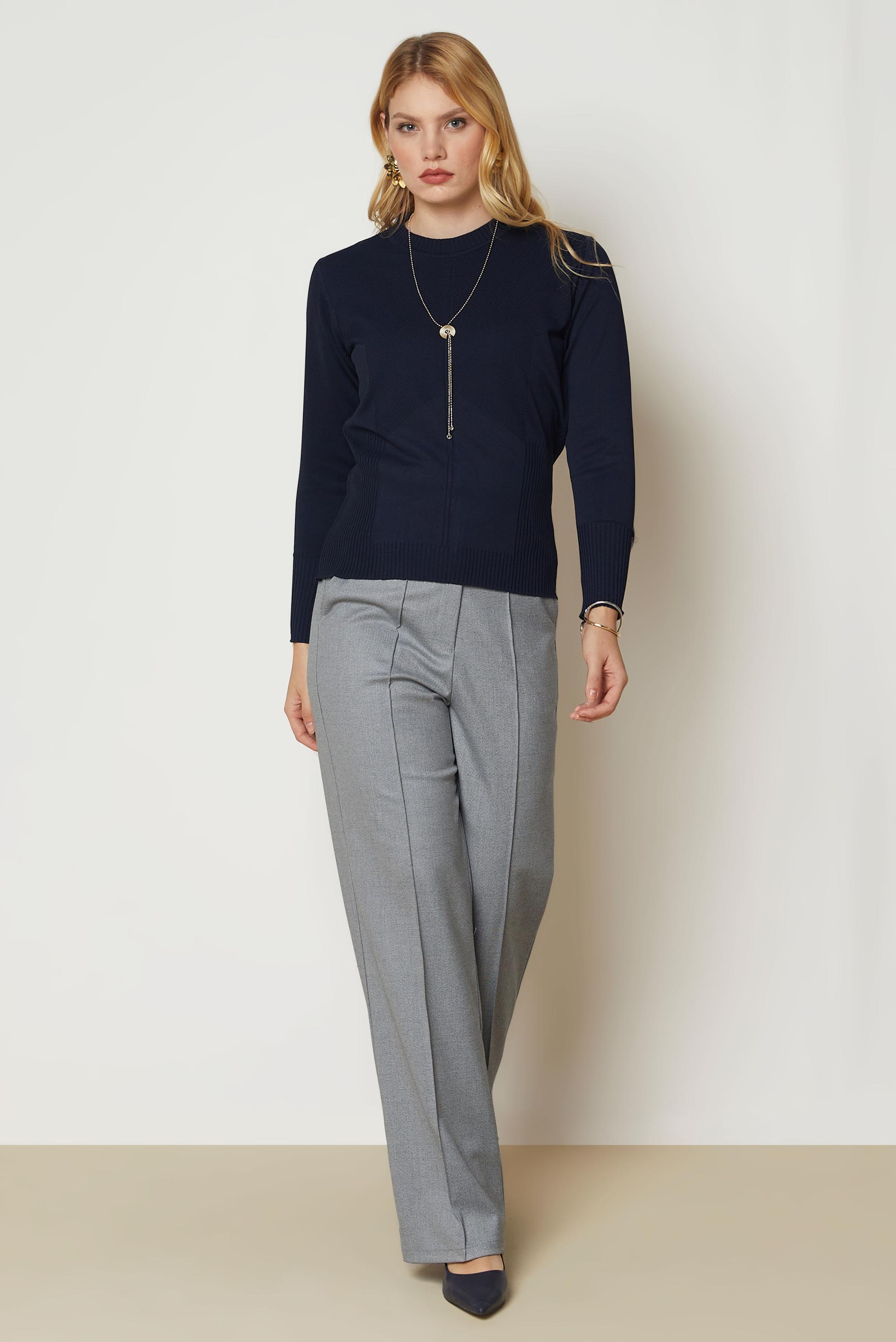 Vêtements hijab BLEU MARINE PULL EN MAILLE 46922