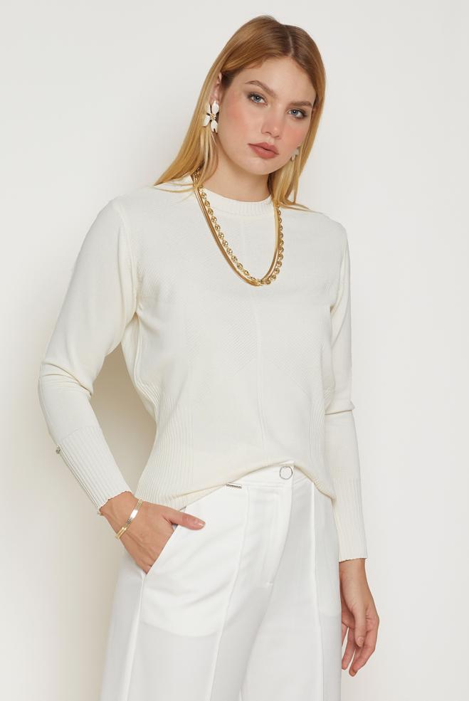 Hijab clothing ECRU KNITWEAR SWEATER 46922 - ALVİNA