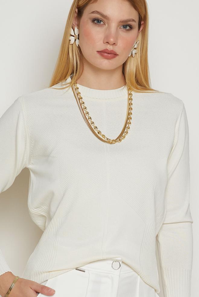 Hijab clothing ECRU KNITWEAR SWEATER 46922 - ALVİNA