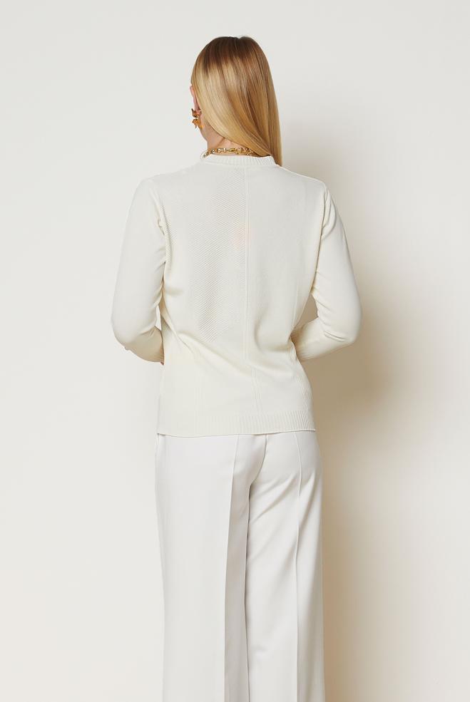 Hijab clothing ECRU KNITWEAR SWEATER 46922 - ALVİNA