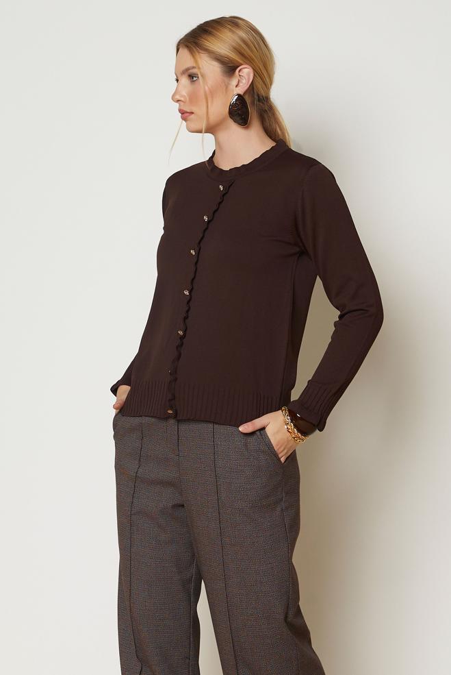 Hijab clothing BROWN KNITWEAR SWEATER 46923 - ALVİNA