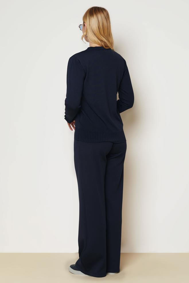 Hijab clothing NAVY BLUE KNITWEAR SWEATER 46923 - ALVİNA