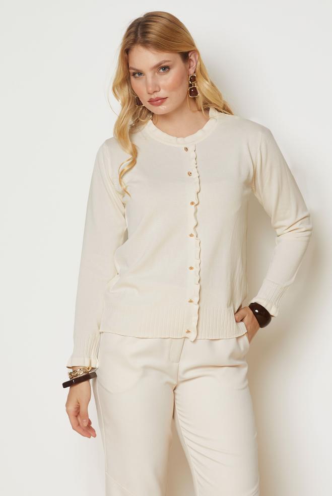 Hijab clothing ECRU KNITWEAR SWEATER 46923 - ALVİNA