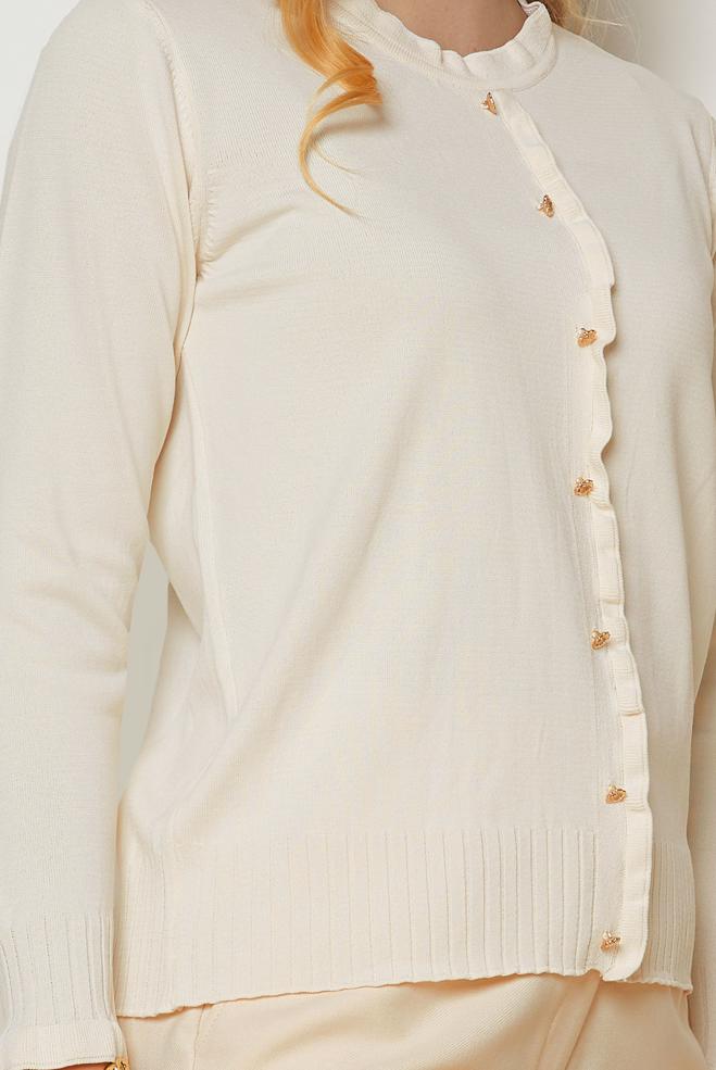 Hijab clothing ECRU KNITWEAR SWEATER 46923 - ALVİNA