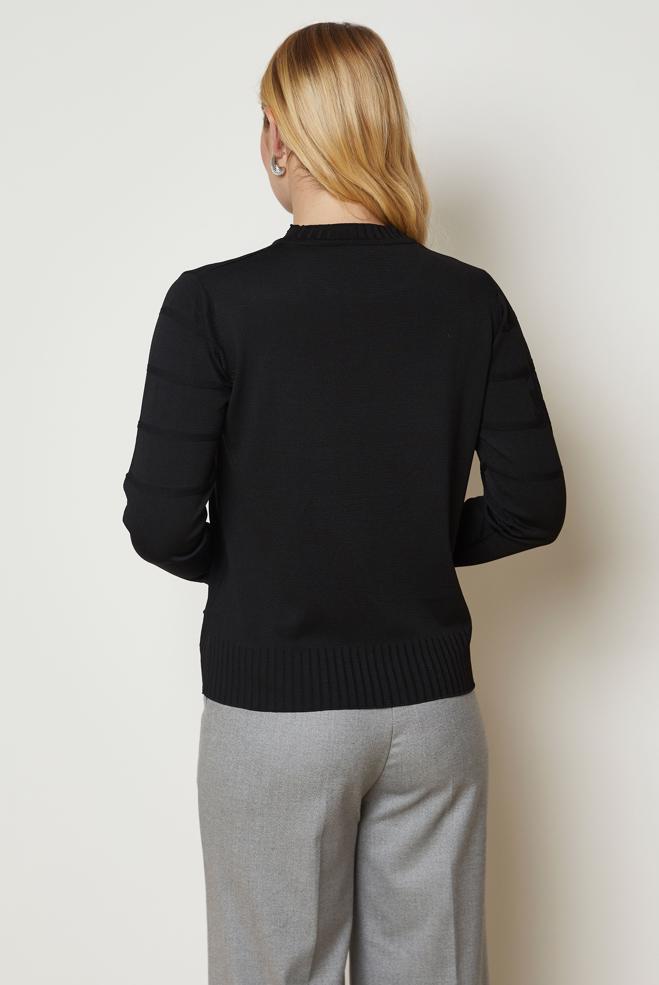 Hijab clothing BLACK KNITWEAR SWEATER 46925 - ALVİNA