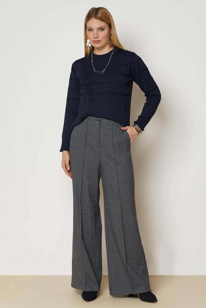 Hijab clothing NAVY BLUE KNITWEAR SWEATER 46925 - ALVİNA