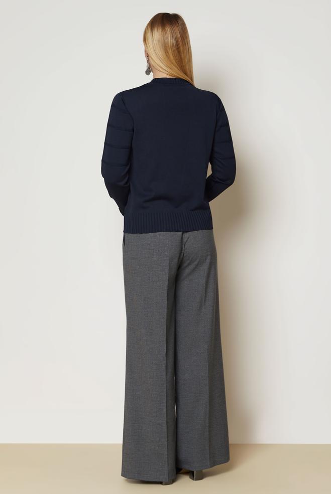 Hijab clothing NAVY BLUE KNITWEAR SWEATER 46925 - ALVİNA
