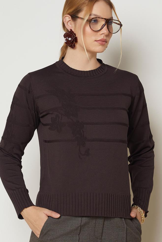 Hijab clothing BROWN KNITWEAR SWEATER 46925 - ALVİNA