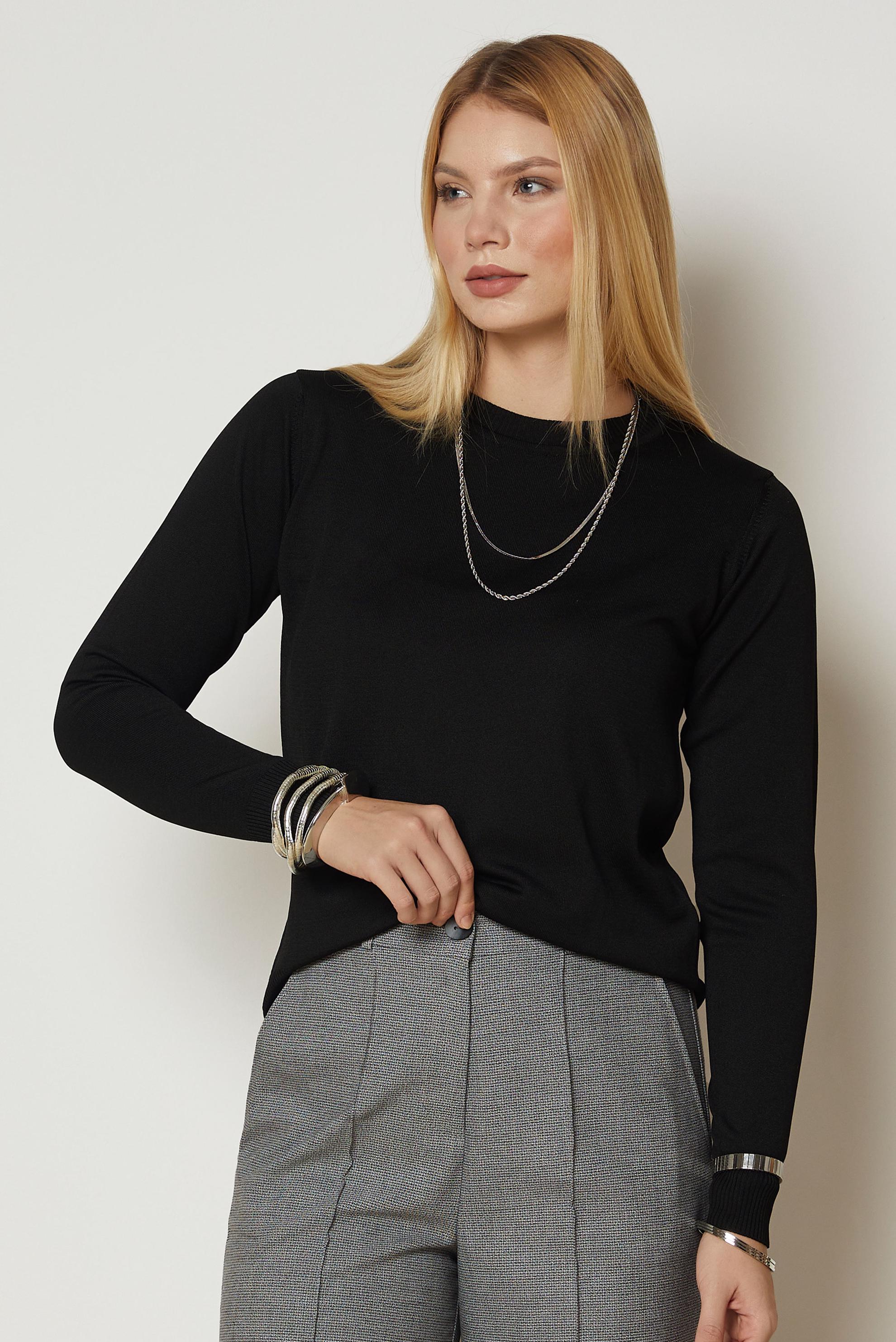 Vêtements hijab NOIR PULL EN MAILLE 46968