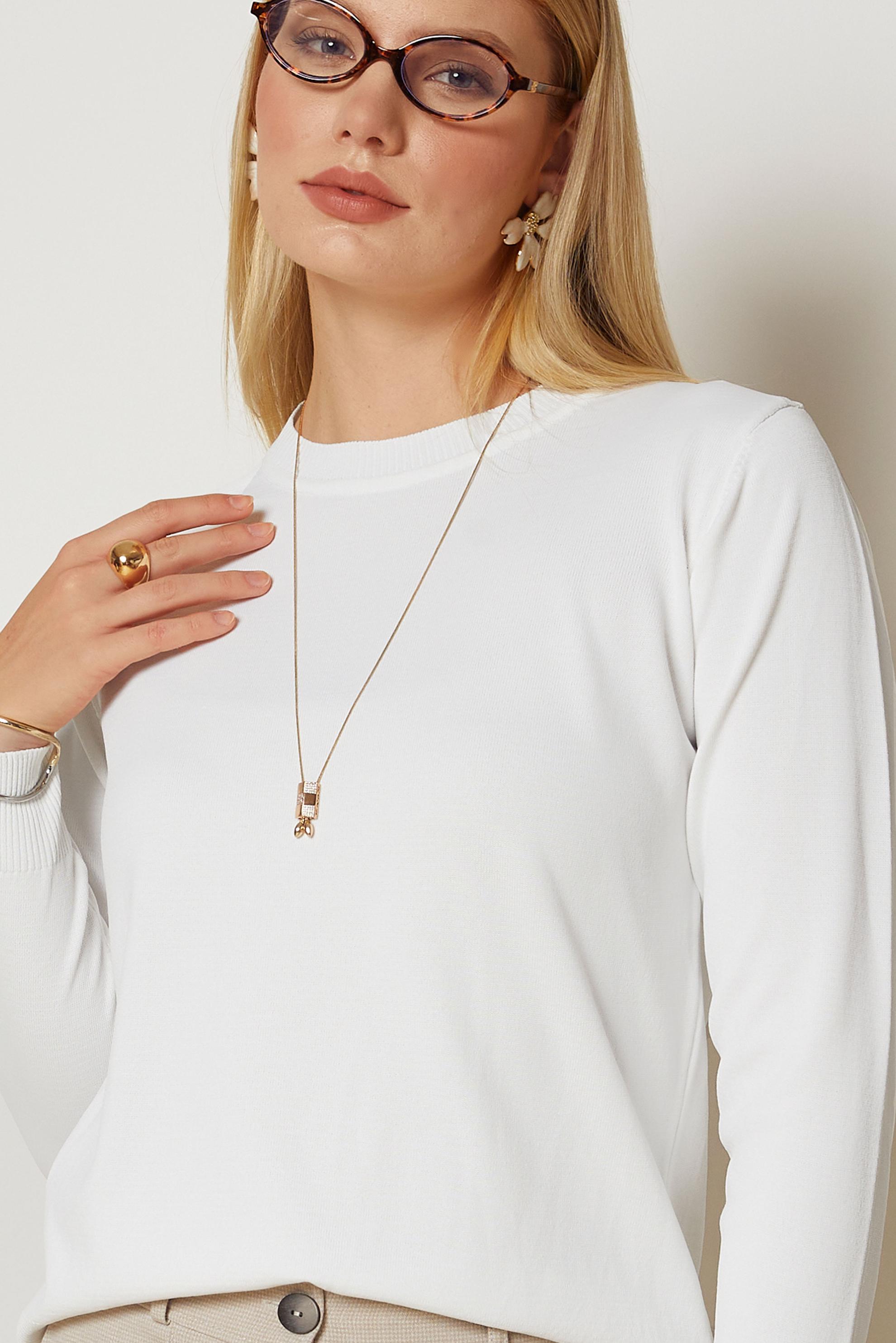 Hijab clothing WHITE KNITWEAR SWEATER 46968