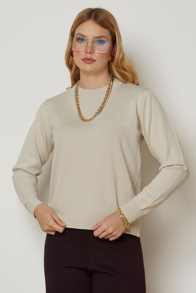 Vêtements hijab BRUN PULL EN MAILLE 46968 - ALVİNA