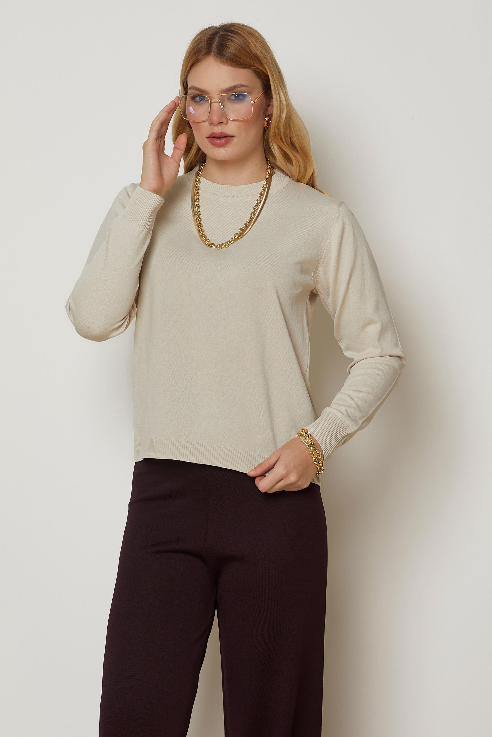 Vêtements hijab BRUN PULL EN MAILLE 46968