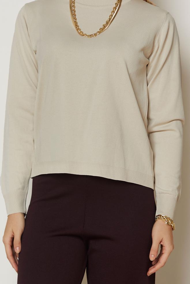 Vêtements hijab BRUN PULL EN MAILLE 46968 - ALVİNA