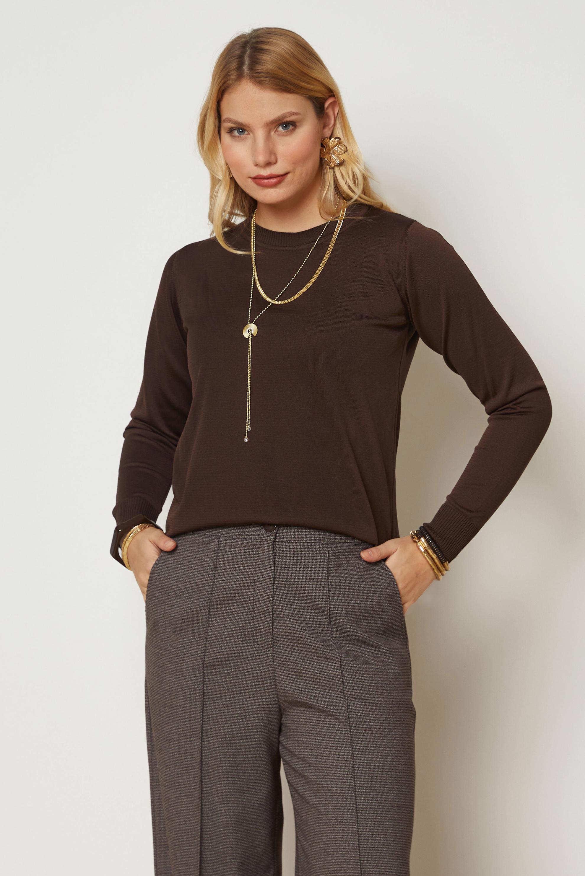 Hijab clothing BROWN KNITWEAR SWEATER 46968