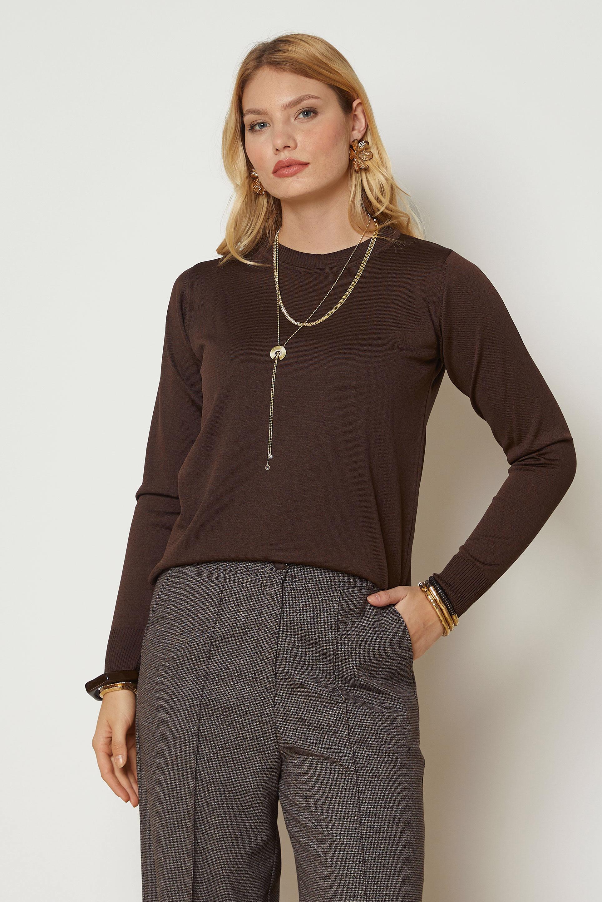 Hijab clothing BROWN KNITWEAR SWEATER 46968