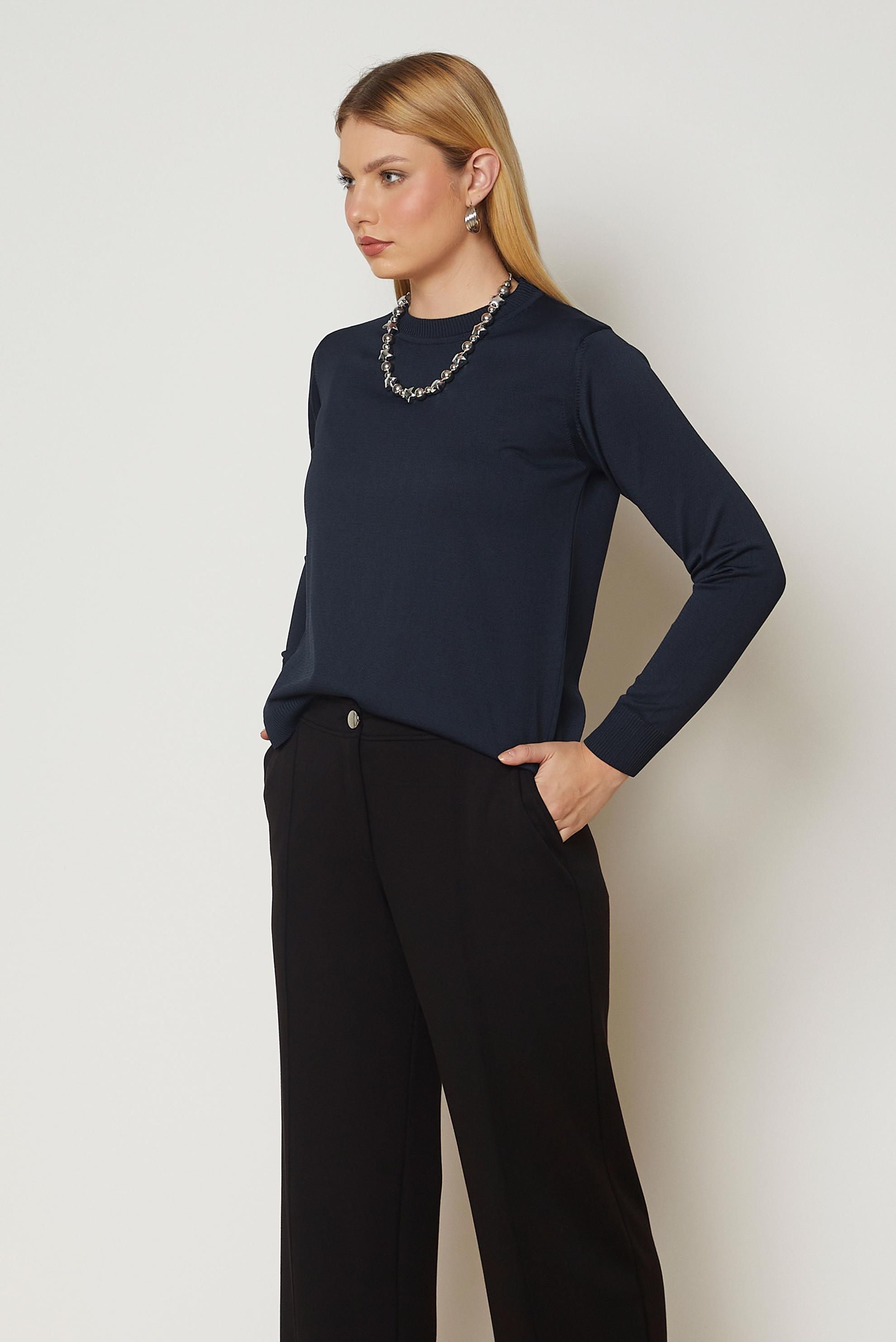 Hijab clothing NAVY BLUE KNITWEAR SWEATER 46968