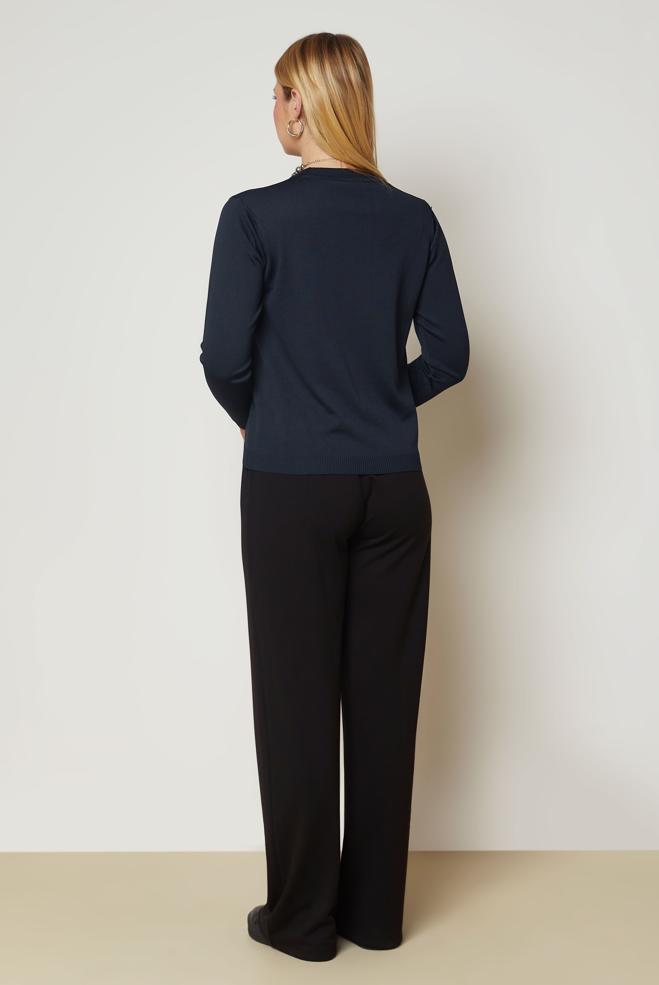 Hijab clothing NAVY BLUE KNITWEAR SWEATER 46968 - ALVİNA